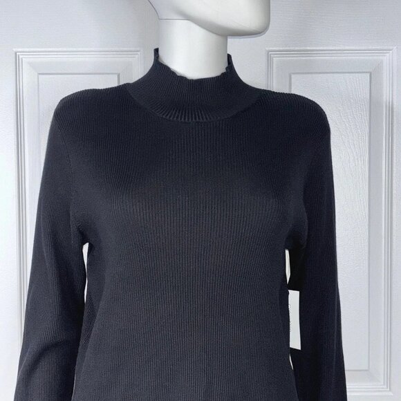 CALVIN KLEIN XL women's black turtleneck sweater NEW with tag - Picture 2 of 2